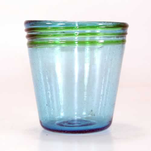 BGX Conic Glass Blue With Spiral Green